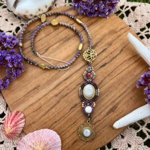 moonstone crystal bohemian hairwrap / dreadwrap