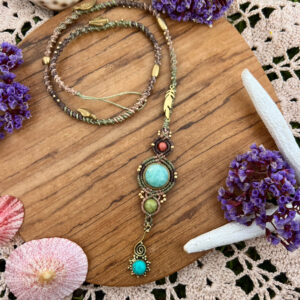 amazonite crystal bohemian hairwrap