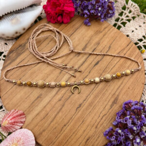 jasper macrame choker