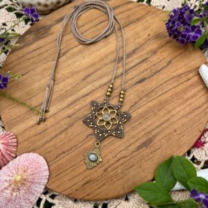 dainty macrame mandala necklace
