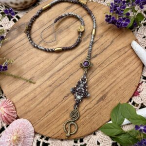 amethyst snake hairwrap / dreadwrap