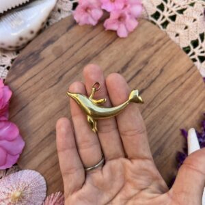 dolphin brass pendant