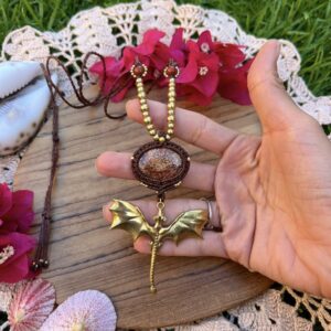 jasper crystal dragon necklace